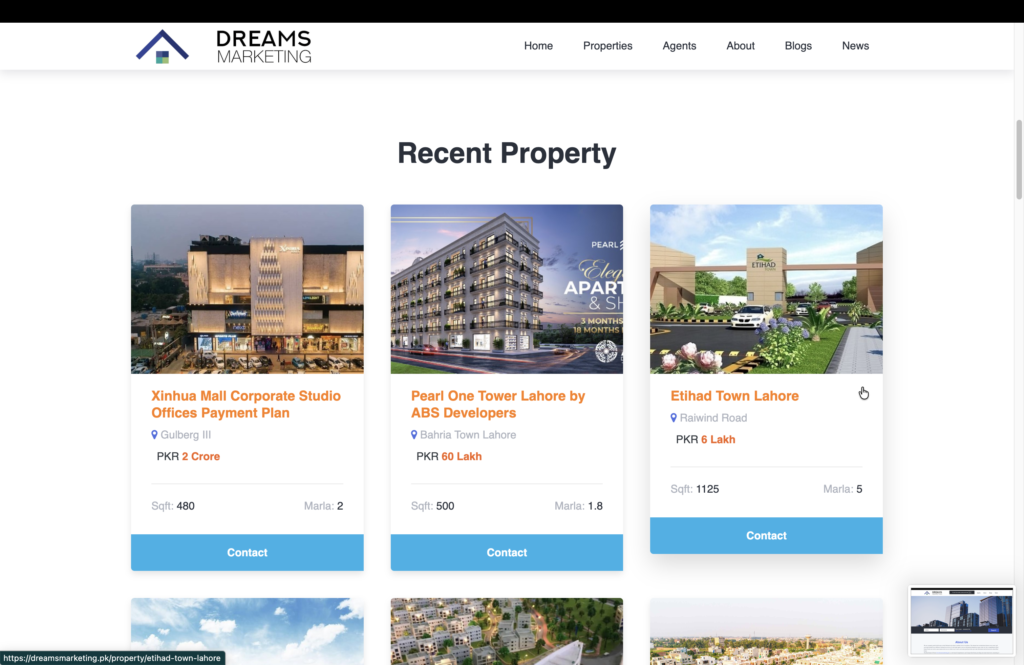 Dreams Marketing — Connecting Property Discovery, Project Information, and Buyer Enquiries screenshot