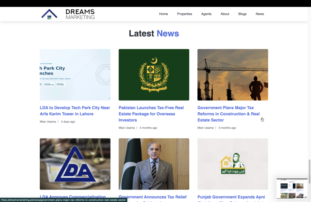 Dreams Marketing — Connecting Property Discovery, Project Information, and Buyer Enquiries screenshot